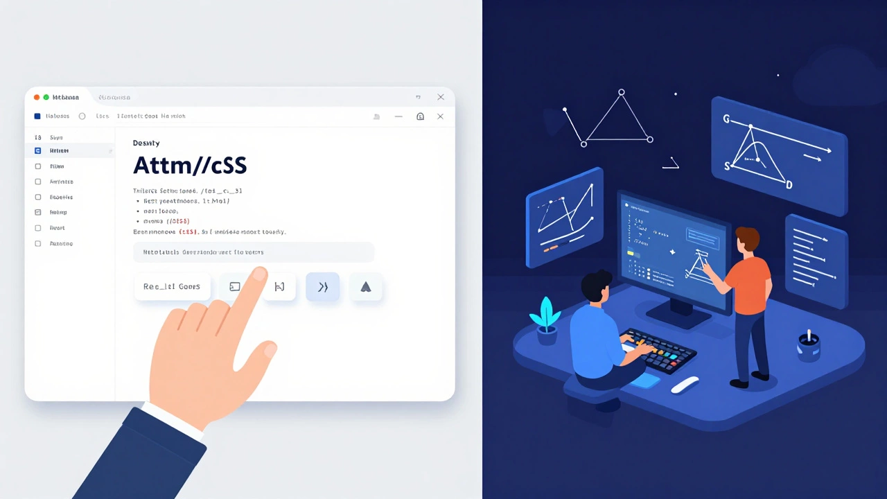 Split-screen showing everyday web development on one side and game development on the other.