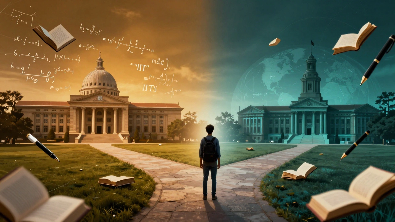 A student at a crossroads between Indian engineering colleges and global universities.