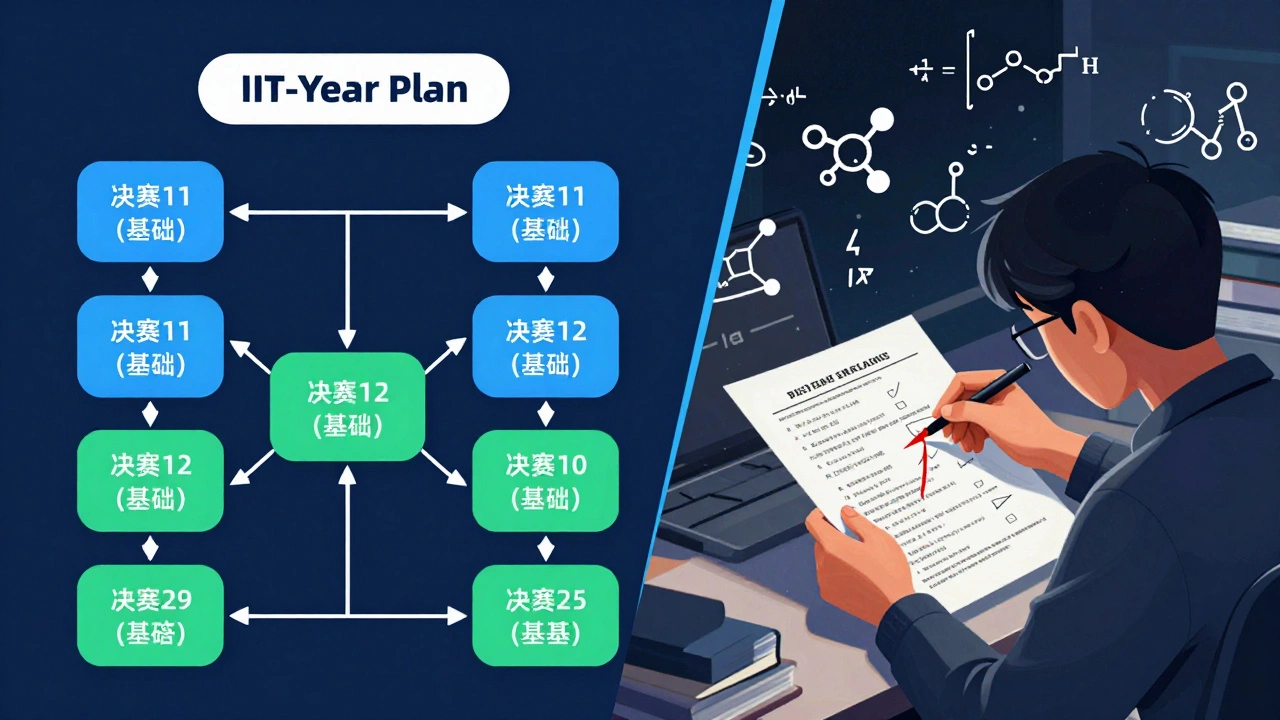 Split screen showing study plan strategy and mock test analysis