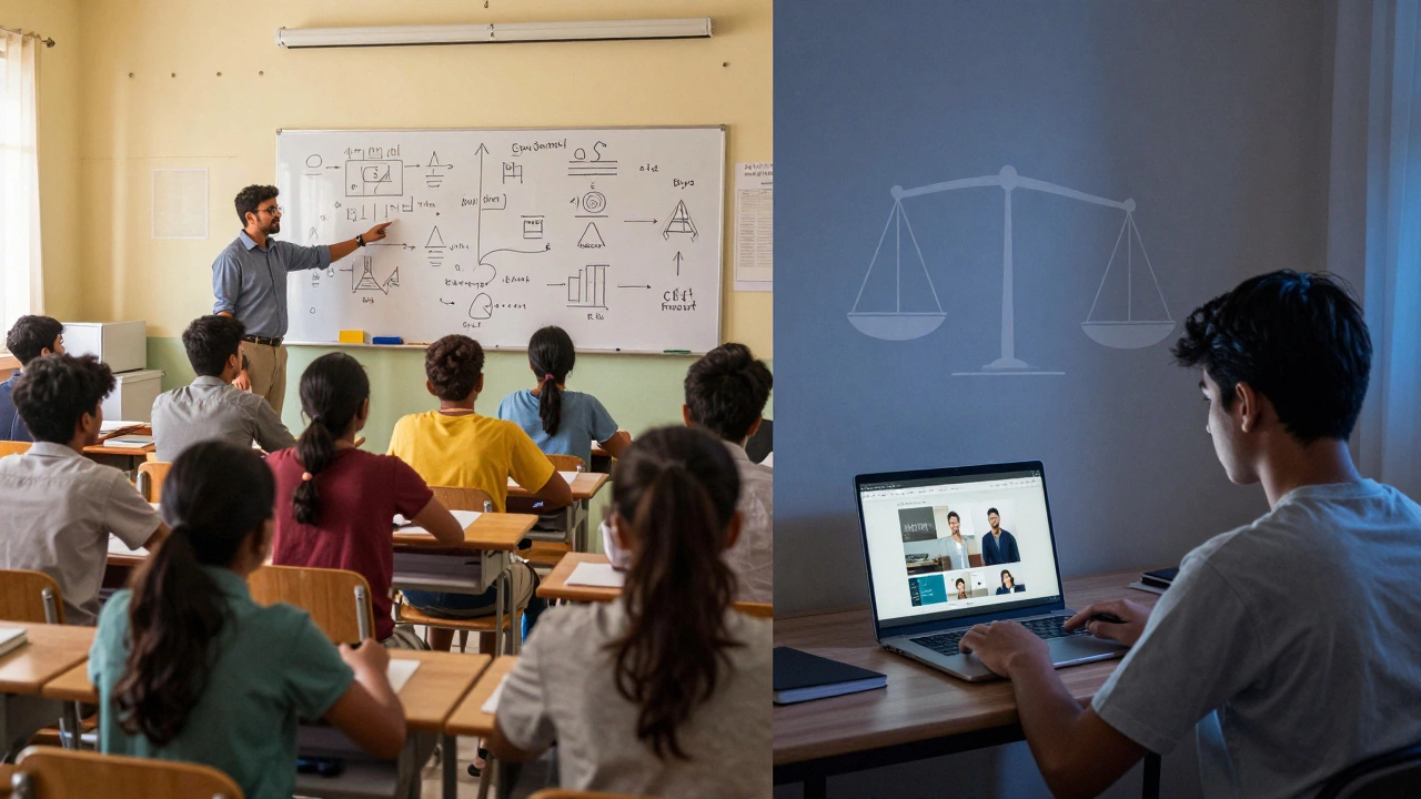 Comparison of offline classroom vs online learning for NEET prep