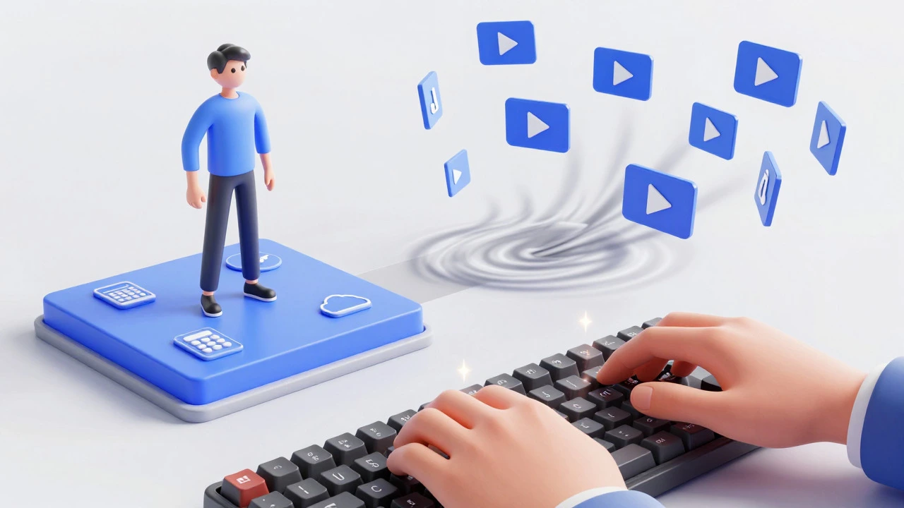Developer actively coding on a platform, avoiding the vortex of passive video tutorials.